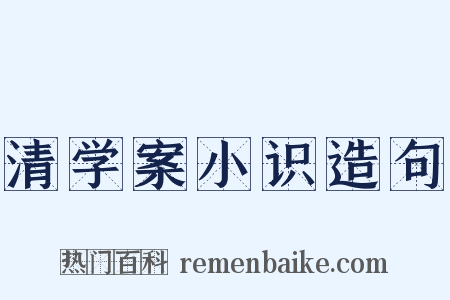 清学案小识造句是什么意思的图片